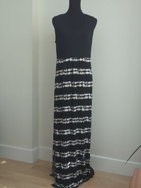 NWT Soma Sleeveless Tie-Dye Striped Maxi Dress With Empire Waistband